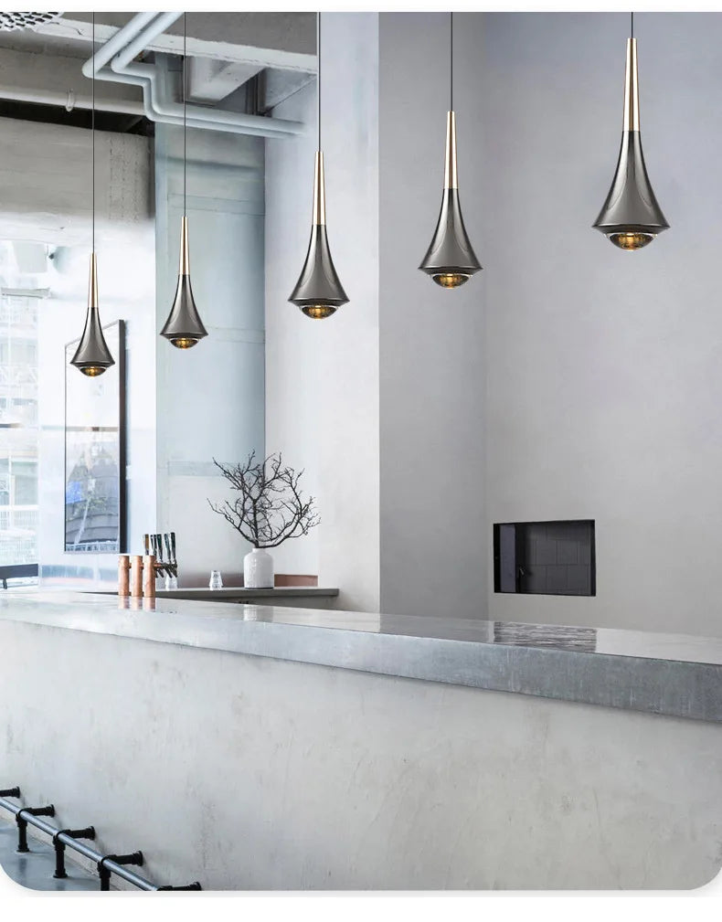 Bedroom Bedside Pendent Lamp Nordic Modern Living Room Study Decoration Simple Creative Light Luxury Bar Glass LED Chandelier