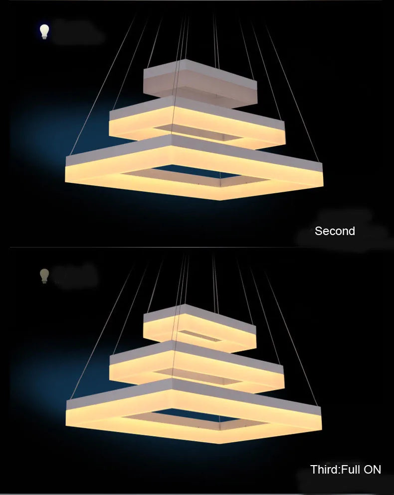 Free Shipping Modern Led Pendant Lights for Dining Room Living Room Rectangle Acrylic Led Pendant Lamp Fixture Lamparas Modernas