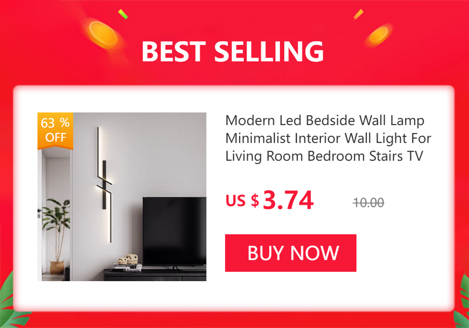 Modern Bedside Led Wall Lamps For Living Room Stairs Office Loft  Bedroom Interior Wall Light Fixture Wall Lamp Home Decr