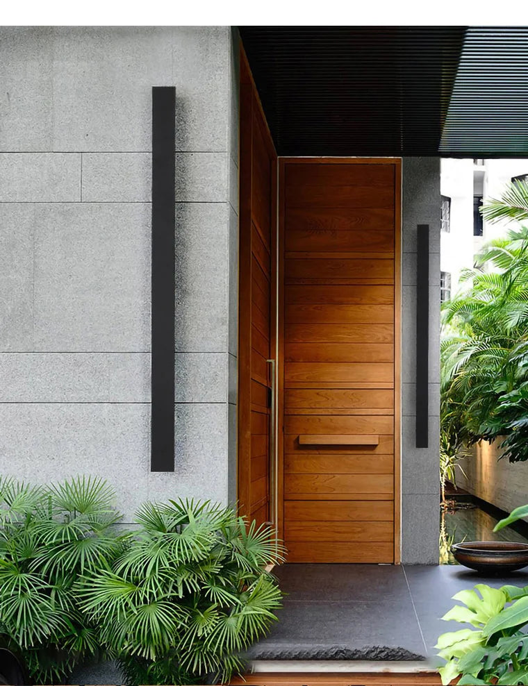 IP65 waterproof wall lamp minimalist led outdoor wall lamp black balcony terrace outdoor wall villa garden wall washer lamp