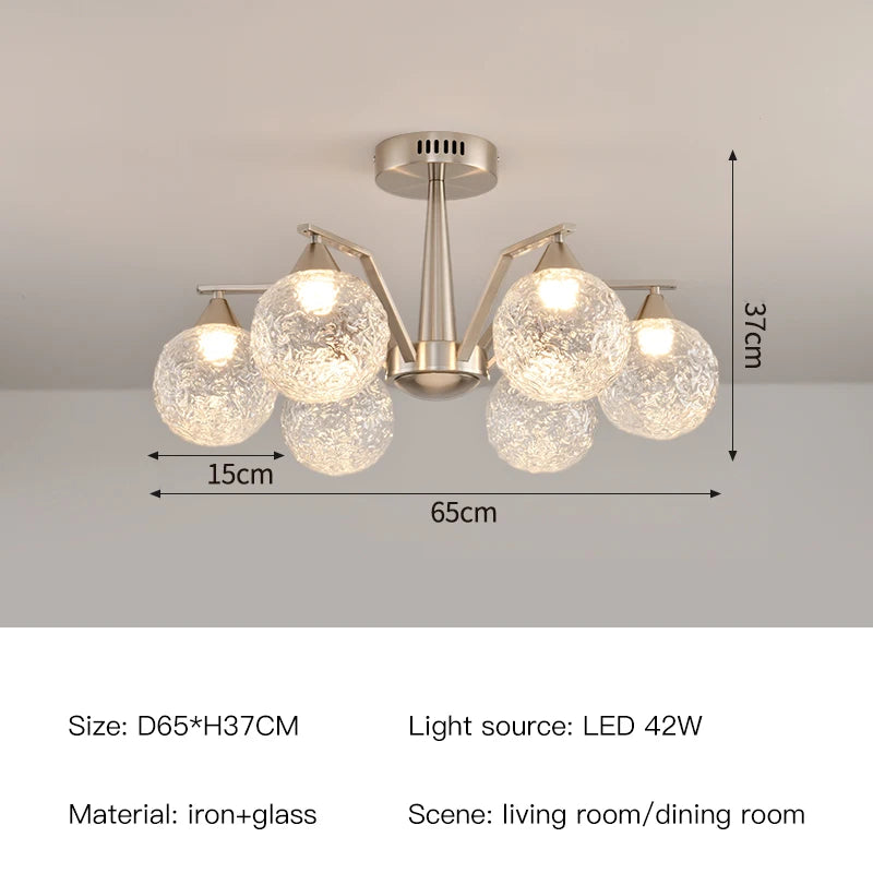 Wabi Sabi Glass Chandeliers For Dining Tables Living Room Kitchen Office Coffee Hanging Lamp Nordic Home Decor Ceiling Lights