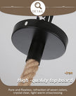 Retro Rustic Hanging Light for Bar Restaurant Decoration Hemp Rope Pendant Light E27 Bulb Glass Lampshade