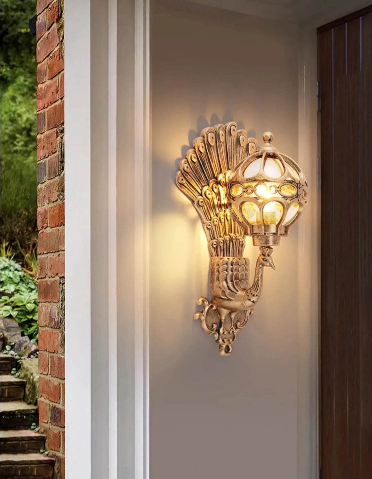 Outdoor courtyard pillar wall lamp waterproof terrace retro courtyard villa exterior wall balcony outdoor courtyard lamp