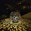 HOMEFISH Outdoor Solar Iron Art Hanging Light Hollow LED Waterproof Landscape Projection Lamp for Garden Decor