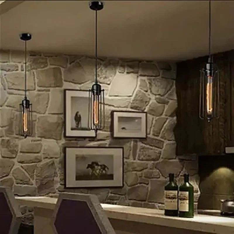 Creative Restaurant Chandelier Retro Wrought Iron Bar Table Cafe Shop Beauty Salon Internet Cafe Box Industrial Style Lamps