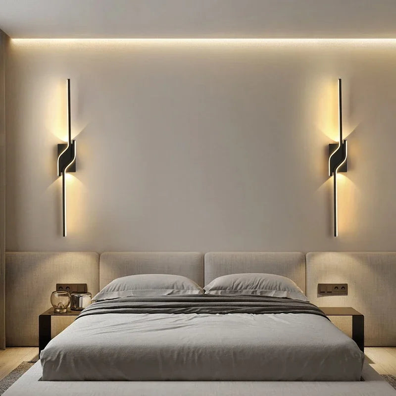 Modern LED Wall Light Minimalist Vertical Light Fixture Sleek Black Sconce For Living Room Bedroom Hallway Indoor Lighting Decor