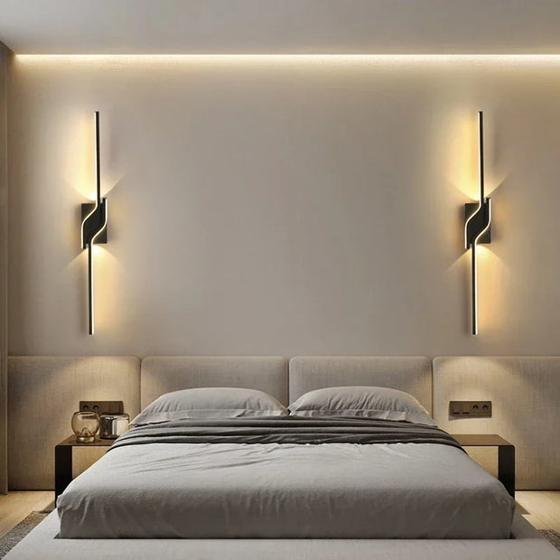 Modern LED Wall Light Minimalist Vertical Light Fixture Sleek Black Sconce For Living Room Bedroom Hallway Indoor Lighting Decor