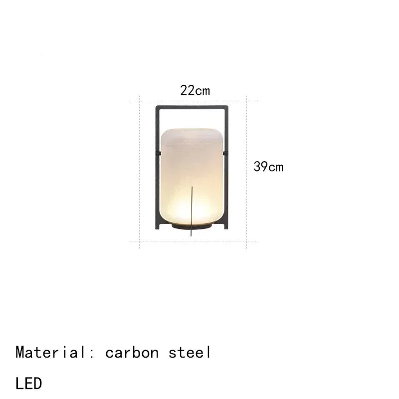 Japanese Style Garden Outdoor Waterproof LED Floor Lamp Simple Restaurant Hotel Acrylic Rechargeable Solar Power Standing Lamp
