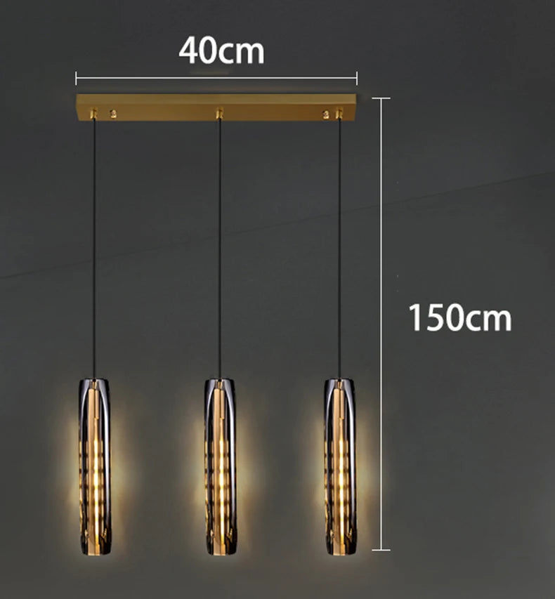 Nordic Minimal LED Pendant Lights Tubes Shaped Chandeliers Home Decor Dinning Living Rooms Villa Island Counter Lighting Fixture