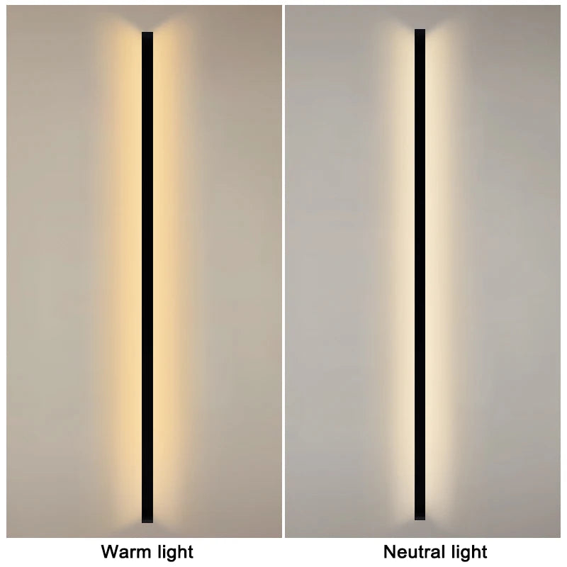 LED Lighting Wall Lamp IP65 Garden AC Long Wall Light Outdoor Waterproof Modern Long Strip 85-256v OutdoorDecoration
