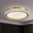 ‌Modern Luxury Dimmable Crystal Ceiling Light K9 Crystals Golden Ring Chandelier for Bedroom Living Room Dining Room LED Fixture