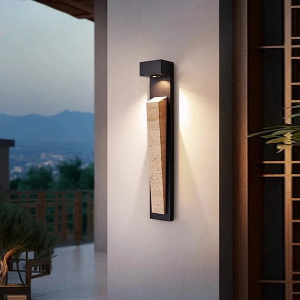Waterproof Outdoor Wall Light Natural Stone Exterior IP65 Weather-Resistant Lighting for Garden Porch Balcony Villa & Patio Deco