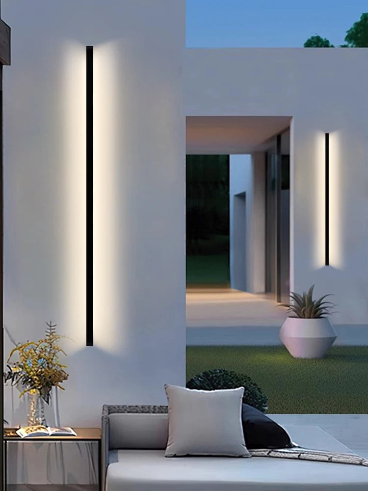 LED Lighting Wall Lamp IP65 Garden AC Long Wall Light Outdoor Waterproof Modern Long Strip 85-256v OutdoorDecoration