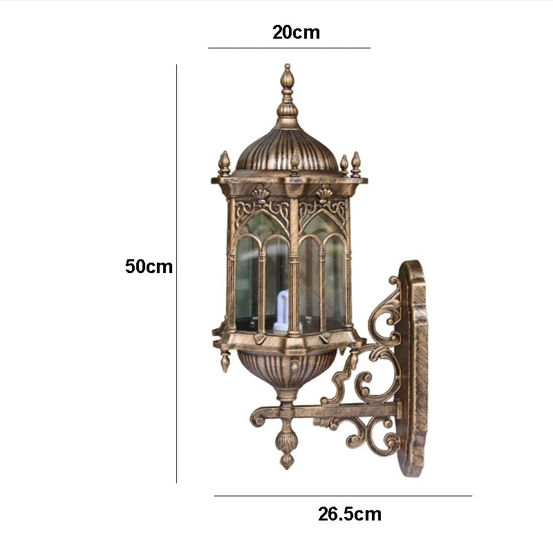 Outdoor Super Bright Wall Lamp Aisle European Style Garden Wall Lamp Waterproof Simple Retro Villa Balcony Corridor Wall Lamp