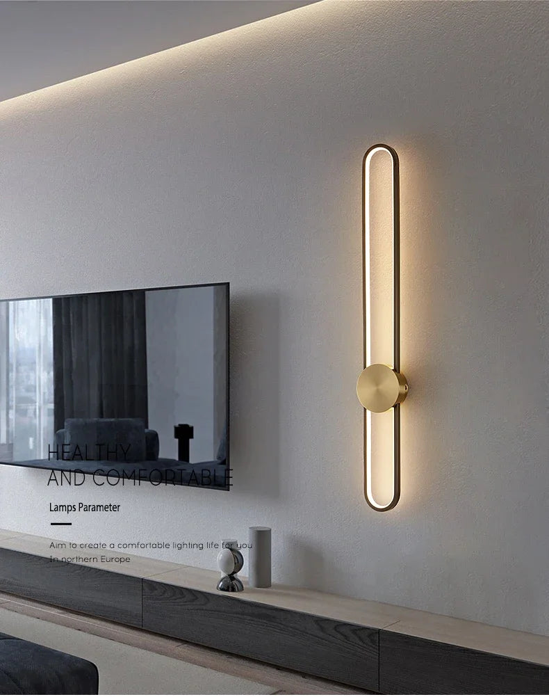 Modern Sconce LED Long Wall Light for Bedroom Living Room Surface Mounted Background Room Decor Wall Lighting Fixture