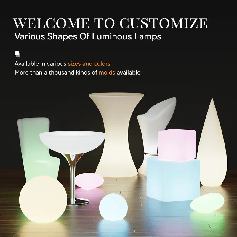 Hotel Restaurant Courtyard Garden Decoration Outdoor Variable Light Emitting Diode Luminous Water Droplet Floor Lamp