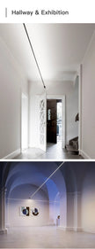Steel Skyline Lights Modern Minimalist Linear Hallway Ceiling Lamp White Black Living Room Gallery Bedroom Ceiling Pendant Light