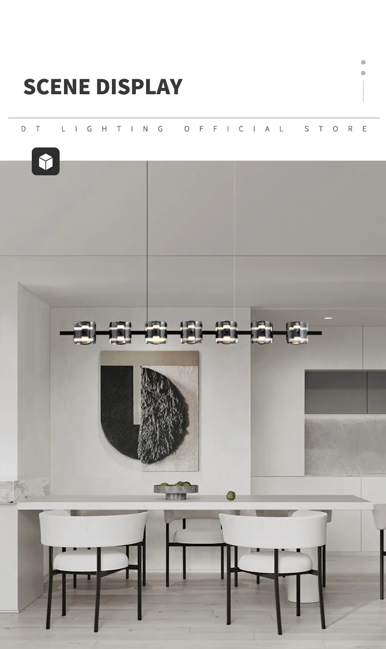 Modern Hanging Led Pendant Lights For Dining Room Kitchen Island long Bar Chandeliers decoration home decor Black light fixtures