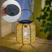 Waterproof Rattan Solar Lantern Solar Powered Bamboo Frame Bamboo Chandelier Lamp Standing/Hanging Weaving Lantern
