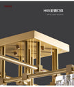 Light Luxury All Copper Living Room Ceiling Lamp, High-end Crystal Lamp, Creative Bedroom Lamp, Minimalist Dining Room Lamp