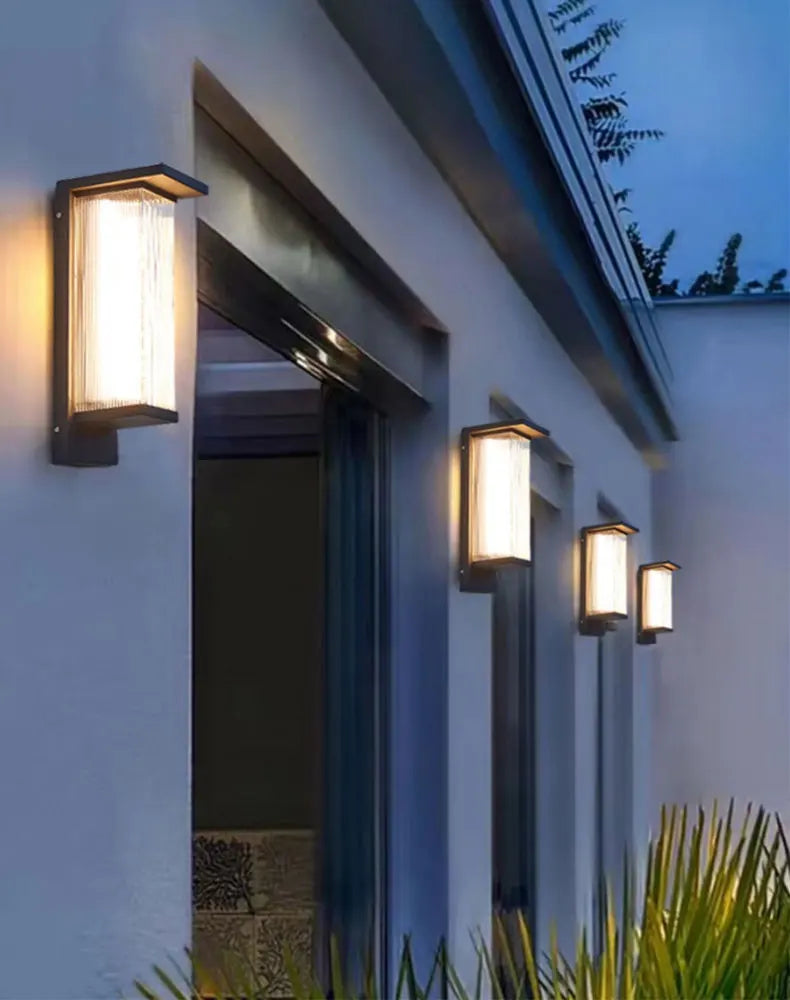 Outdoor Waterproof Wall Lamp for Courtyard Villa Entrance Garden Yard Lighting Modern Simple Style Metal+PC Light Source