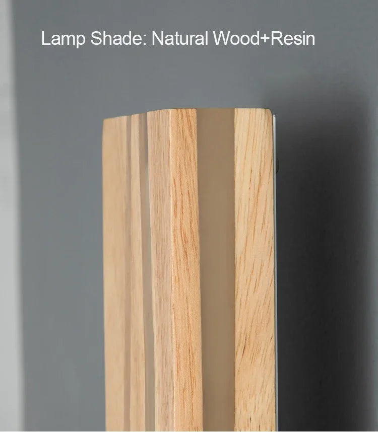 Modern Mirror Led Light Bedside Lamp Wabi Sabi Nordic Cracked Wood Wall Lamp for Living Room Hallway Office Decoration Lamp
