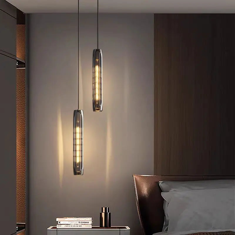 Nordic Minimal LED Pendant Lights Tubes Shaped Chandeliers Home Decor Dinning Living Rooms Villa Island Counter Lighting Fixture