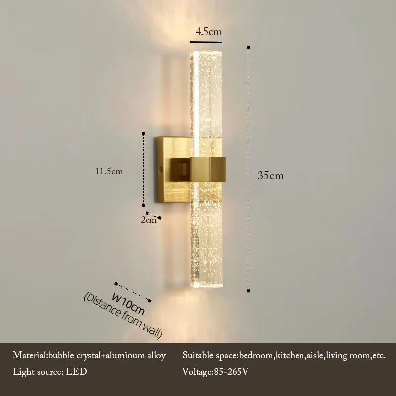 Modern Bubble Crystal LED Wall Lamps Bathroom Dresser Living Room Bedroom Mirror Wall Sconces Indoor Decoration Lighting Lustres