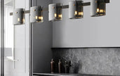 2026 Pendant Light For Bedroom Living Room Kitchen Dining Table Bar Home Decor Modern LED Glass Tile Suspension Lamp Smoke Gray
