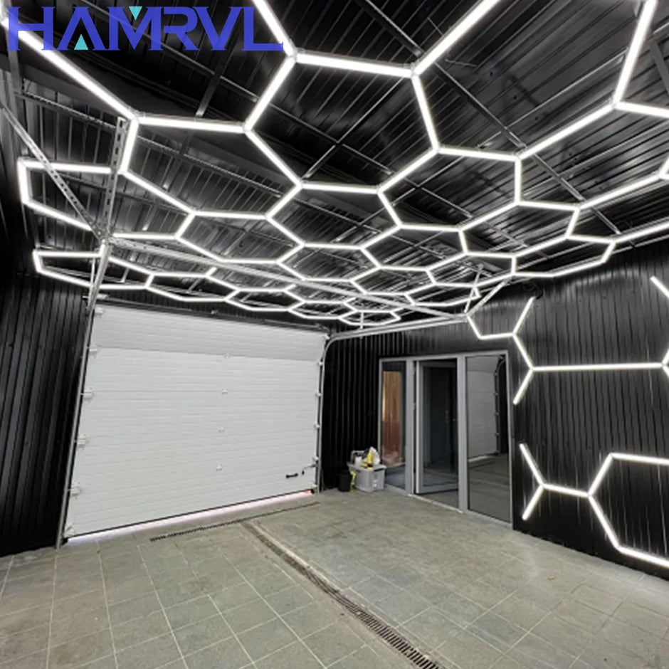 DIY Hair Salon Barbecue Shop Gym Bar Car Showroom 6000-6500k Garage Workshop Ceiling Light Honeycomb Tube Hexagonal LED Lighting