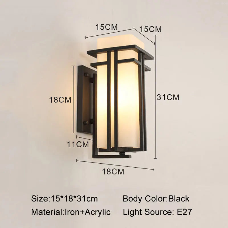 LED Retro Waterproof Wall Lamps European Style Courtyard Porch Light Outdoor Villa Balcony Garden Landscape Lighting Decor