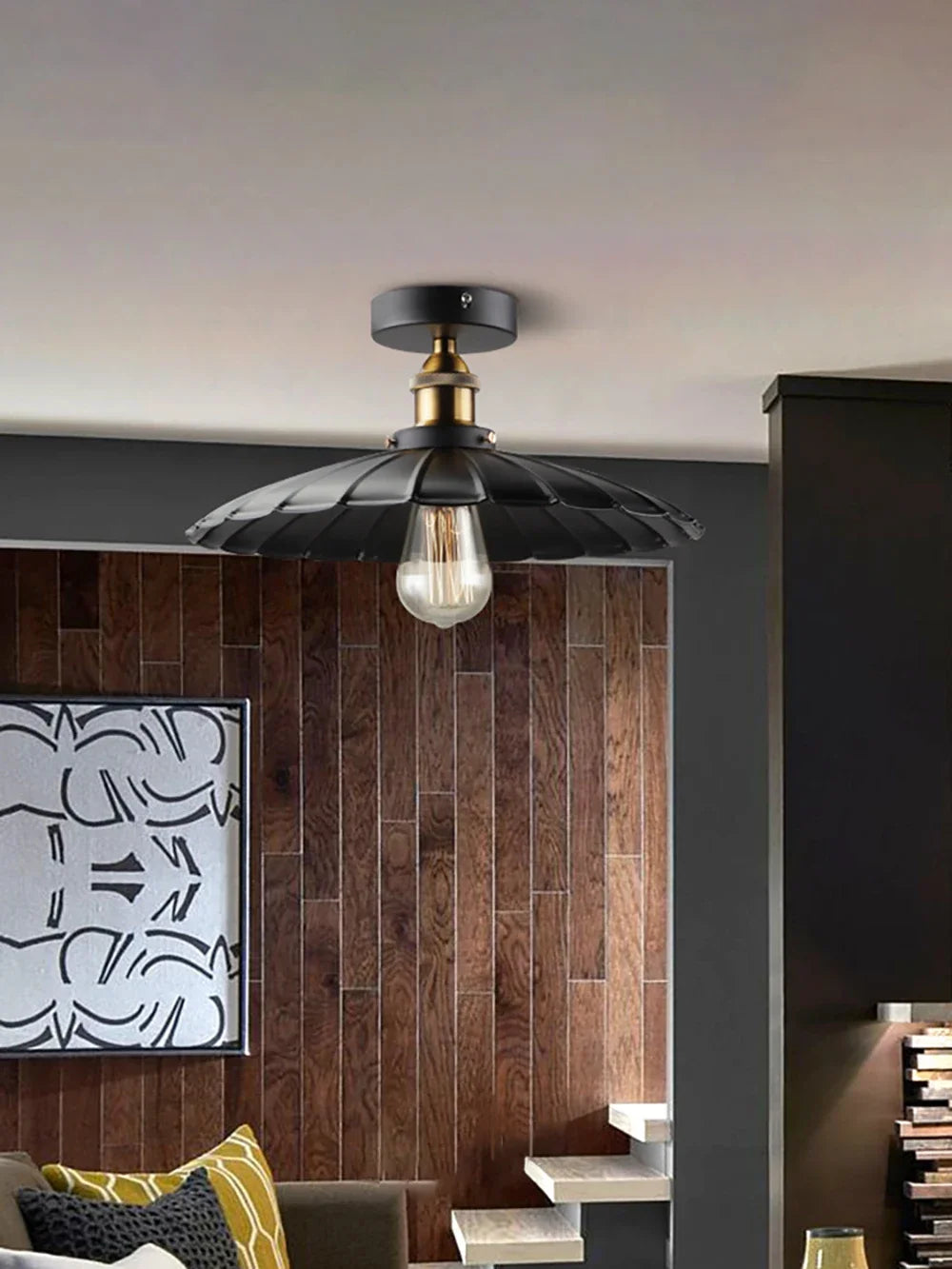 DAMIASMIL Retro Ceiling Lamp for Living Room Dining Room Bedroom Corridor Entrance Ceiling Lights E27 Indoor Lighting Fixtures