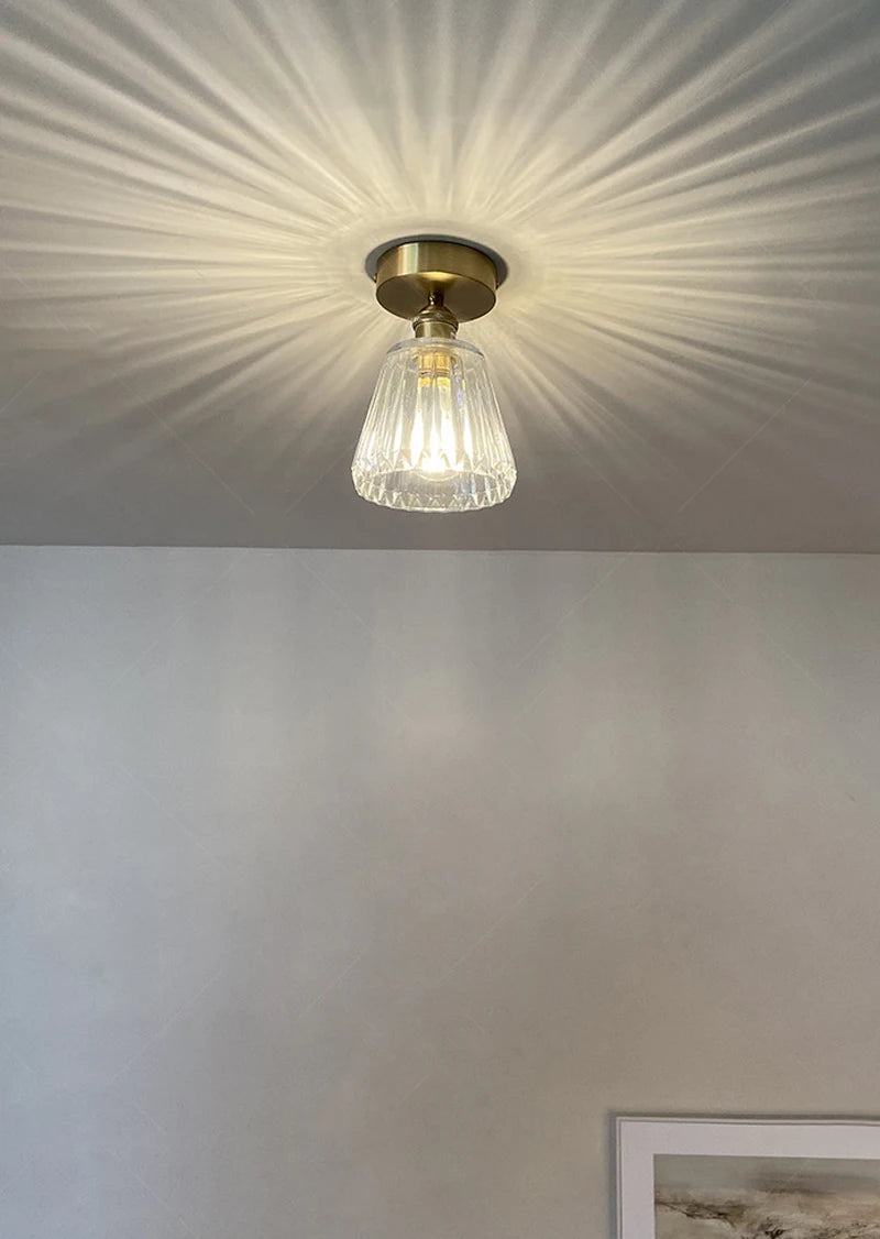 Modern Pendant Ceiling Lamp with Glass Shade for Kitchen Aisle Balcony Bedroom Home Art Deco Led Ceiling Lights Fixtures E27