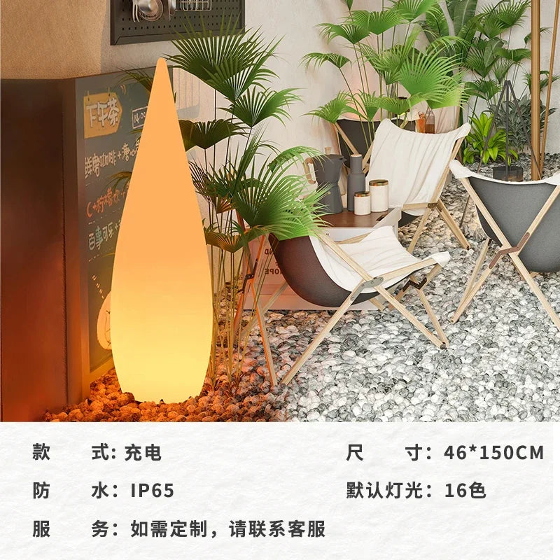 Water Drop Solar Outdoor Camping Lantern for Sunset Ambience Decoration Windproof Portable Camp Light for Tent Yard Garden