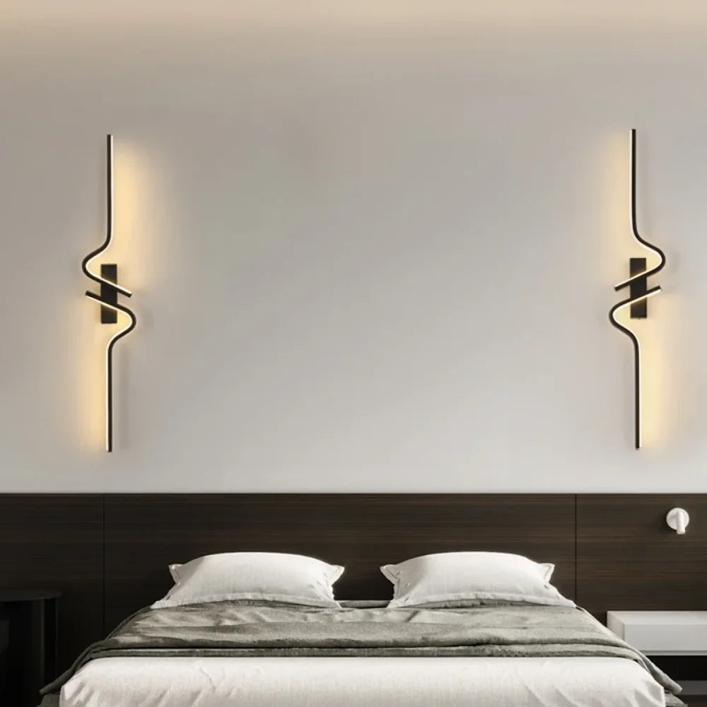 Modern Black Wall Sconce, 27W 6500K Led Iron Wall Light with Artistic Design, Perfect for Corridor, Staircase, Balcony