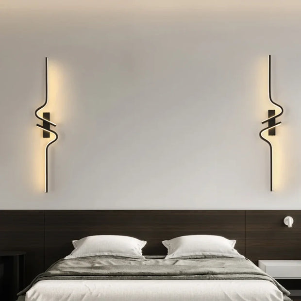 Modern Black Wall Sconce, 27W 6500K Led Iron Wall Light with Artistic Design, Perfect for Corridor, Staircase, Balcony