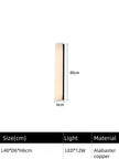 Nordic Hotel Bedroom Corridor Alabaster White Lampshade Strip Natural Marble Stone Wall Sconces Lights Indoor Copper Wall Lamps