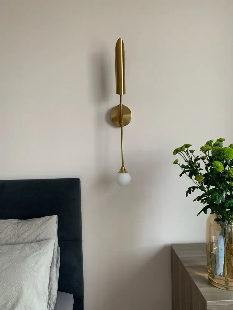 Moderm Luxury Single Double Head Wall Lamp Golden Lnclined Tube Wall Light Mirror Light Stair Living Room Bedroom Deco Luminaire