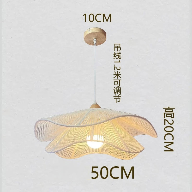 2024 new Chinese style hand-woven chandeliers tea room celebrity log hanging lamp for home decor living dining room furniture