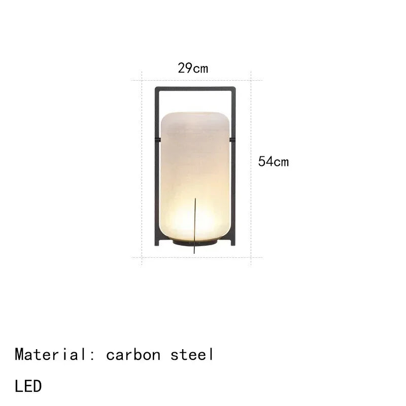 Japanese Style Garden Outdoor Waterproof LED Floor Lamp Simple Restaurant Hotel Acrylic Rechargeable Solar Power Standing Lamp