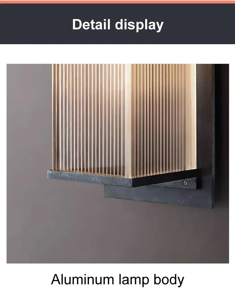 Outdoor Waterproof Wall Lamp for Courtyard Villa Entrance Garden Yard Lighting Modern Simple Style Metal+PC Light Source