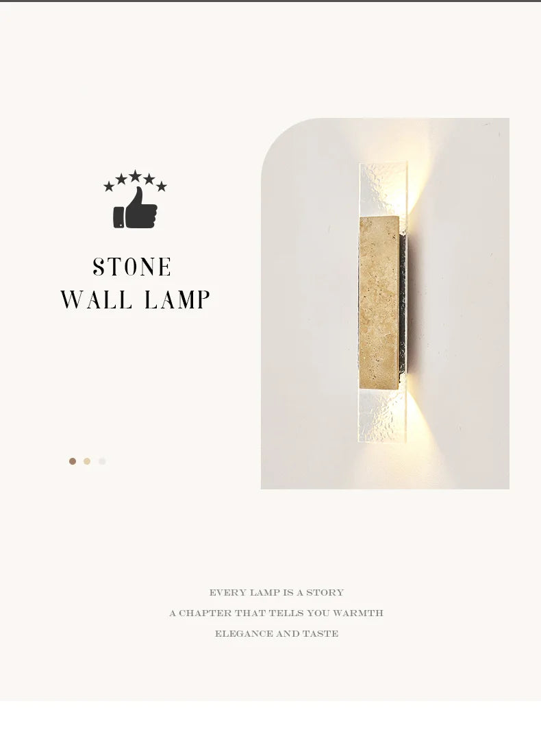 Outdoor Waterproof Wall Lamps Strip Natural stone Wall Lights 18W LED  Porch Wall Sconces  Bedroom Exterior Lighting Fixtures
