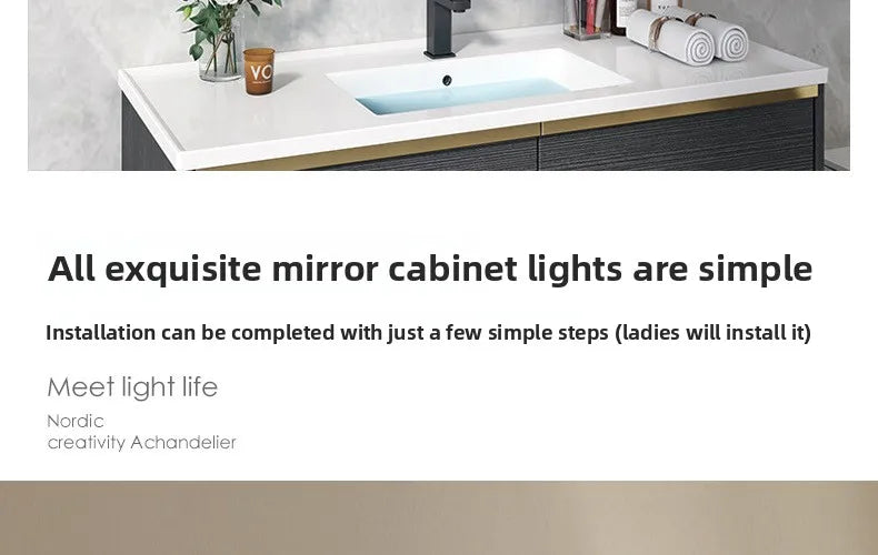 Led Mirror Headlight Bathroom Easy installation Nordic Bathroom Mirror Cabinet Mirror Light Hotel Aisle Painting Headlight