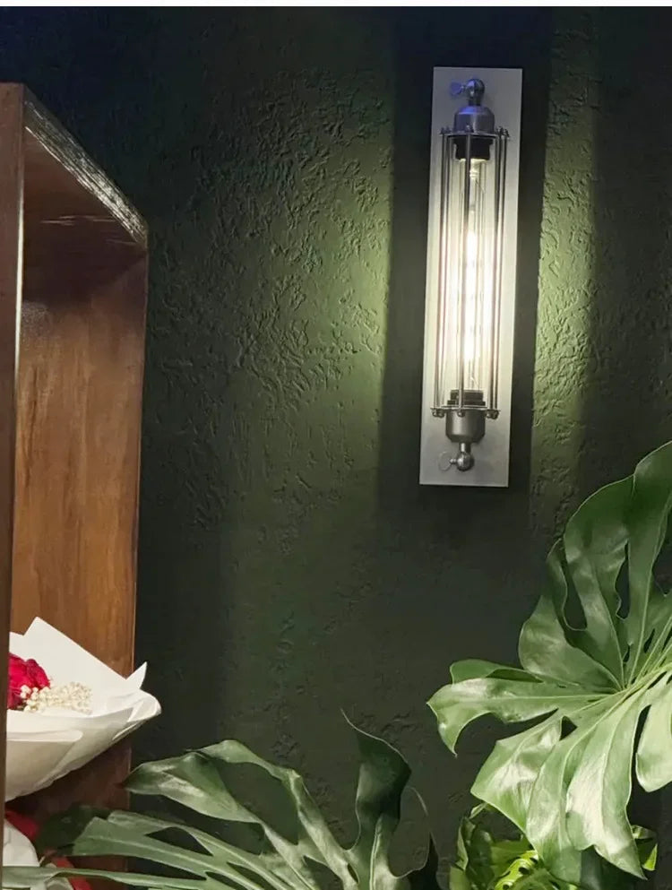American Flute Wall Lamp Unique LOFT Restaurant Bar Grill Hallway Iron Wall Light Rustic Industrial Decor Edison Bulb Fixture