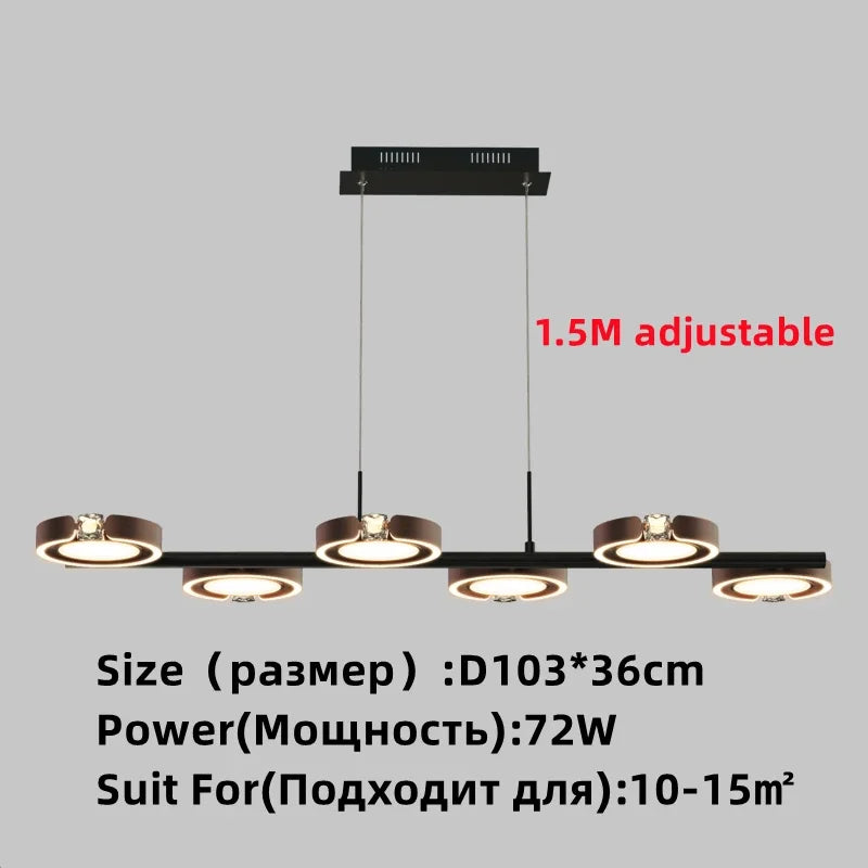 Modern Luxury Nordic Style Aluminum Circle Shaped LED Pendant Light Art Creative Lamp for Living Room Home Decoration Chandelier