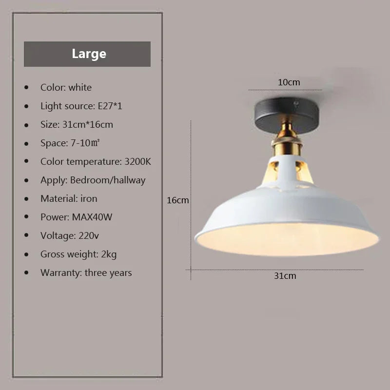 DAMIASMIL Retro Ceiling Lamp for Living Room Dining Room Bedroom Corridor Entrance Ceiling Lights E27 Indoor Lighting Fixtures