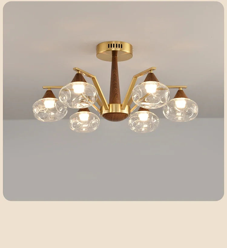 Wabi Sabi Glass Chandeliers For Dining Tables Living Room Kitchen Office Coffee Hanging Lamp Nordic Home Decor Ceiling Lights