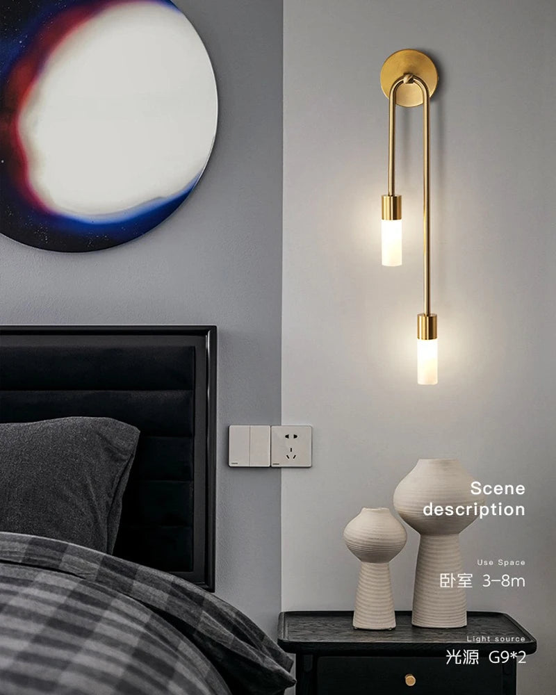 Nordic LED Wall Lights with G9 Light Bulb Hardwired AC85-265V Indoor LED Wall Lamps Bedroom Wall Sconce for Kitchen Corrdior
