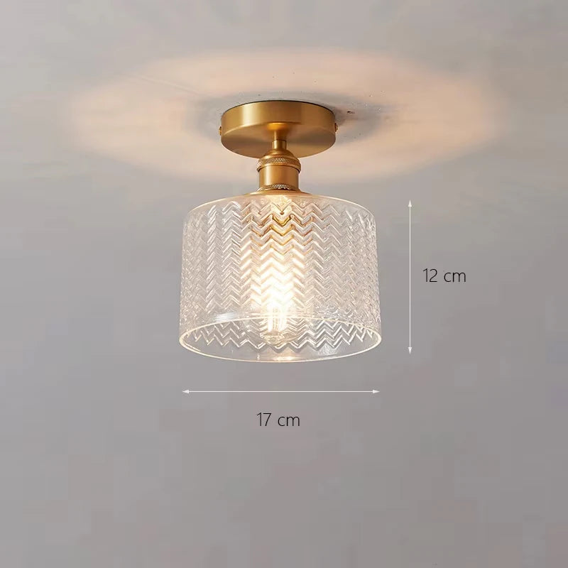 Modern Pendant Ceiling Lamp with Glass Shade for Kitchen Aisle Balcony Bedroom Home Art Deco Led Ceiling Lights Fixtures E27