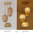 Japanese Chandelier Natural Bamboo Rattan Pendant Lights Handmade Weaving Hanging Lamps Wicker Shades E27 Lighting Suspension